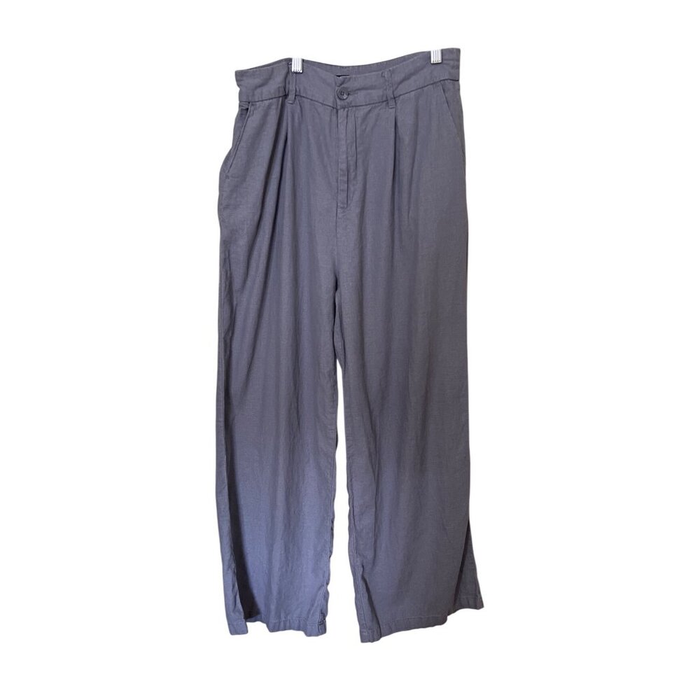 Rewash Womens Linen Blend Pants sz 9/29 Wide-Leg Grey Pants Beachy